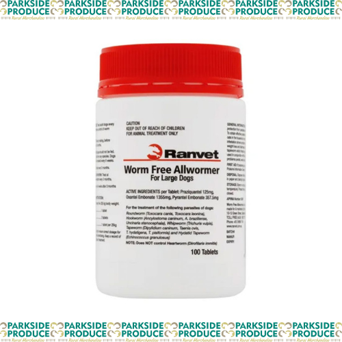 Ranvet Worm Free Allwormer Up To 25kg Dog