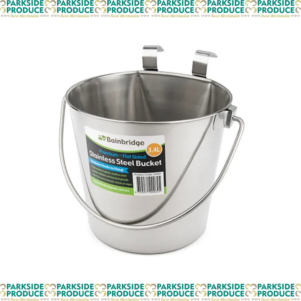 Stainless Steel Bucket - Flat Sided
