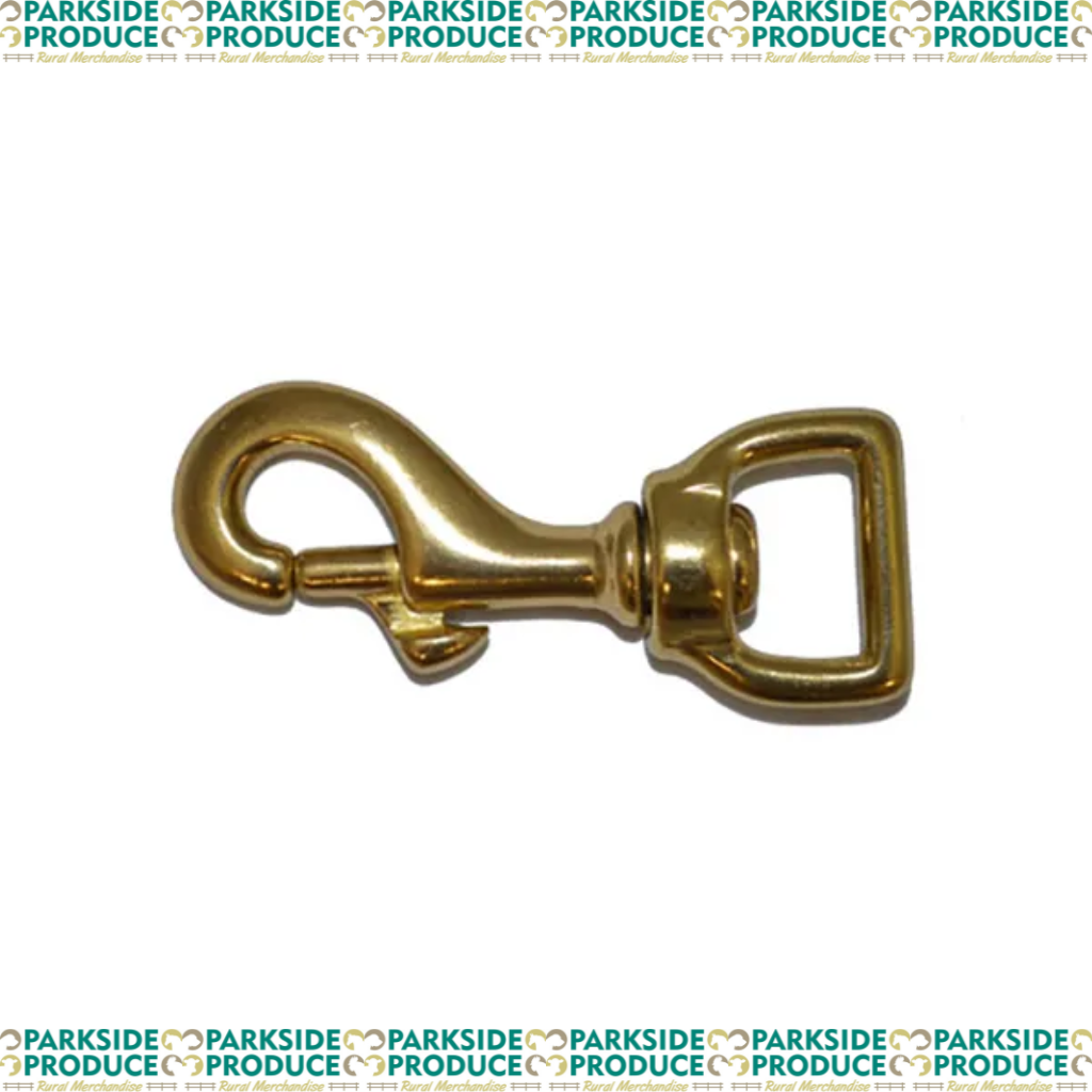 Flat Swivel Eye Snaphook - Brass 79mm - 15mm