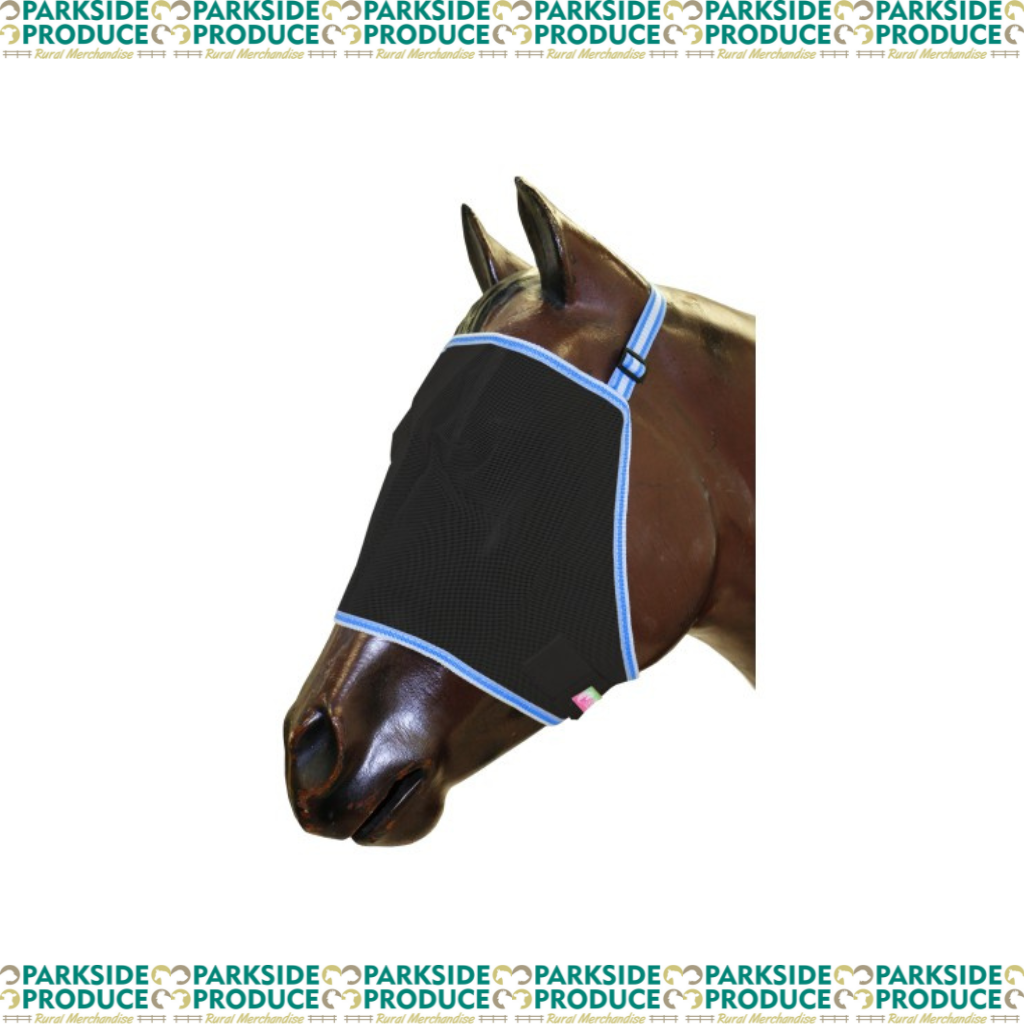 Fly Mask - Black Mesh Blue Large