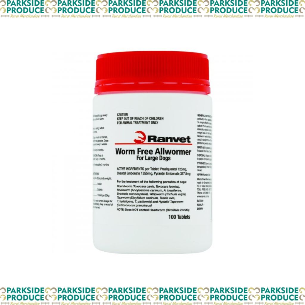 Ranvet Worm Free Allwormer Up To 25kg Dog