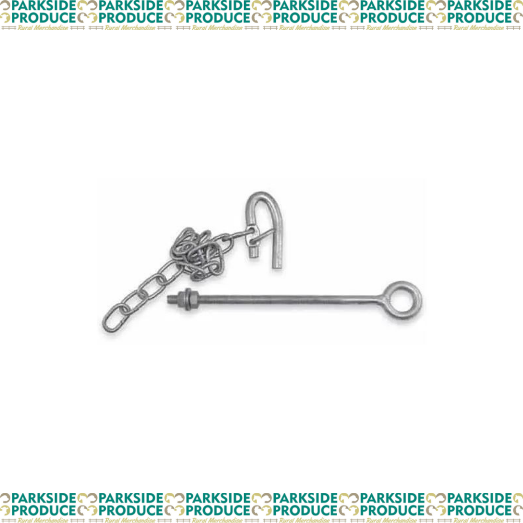 Bolt Through Concrete Post Hook Latch w/500mm Chain