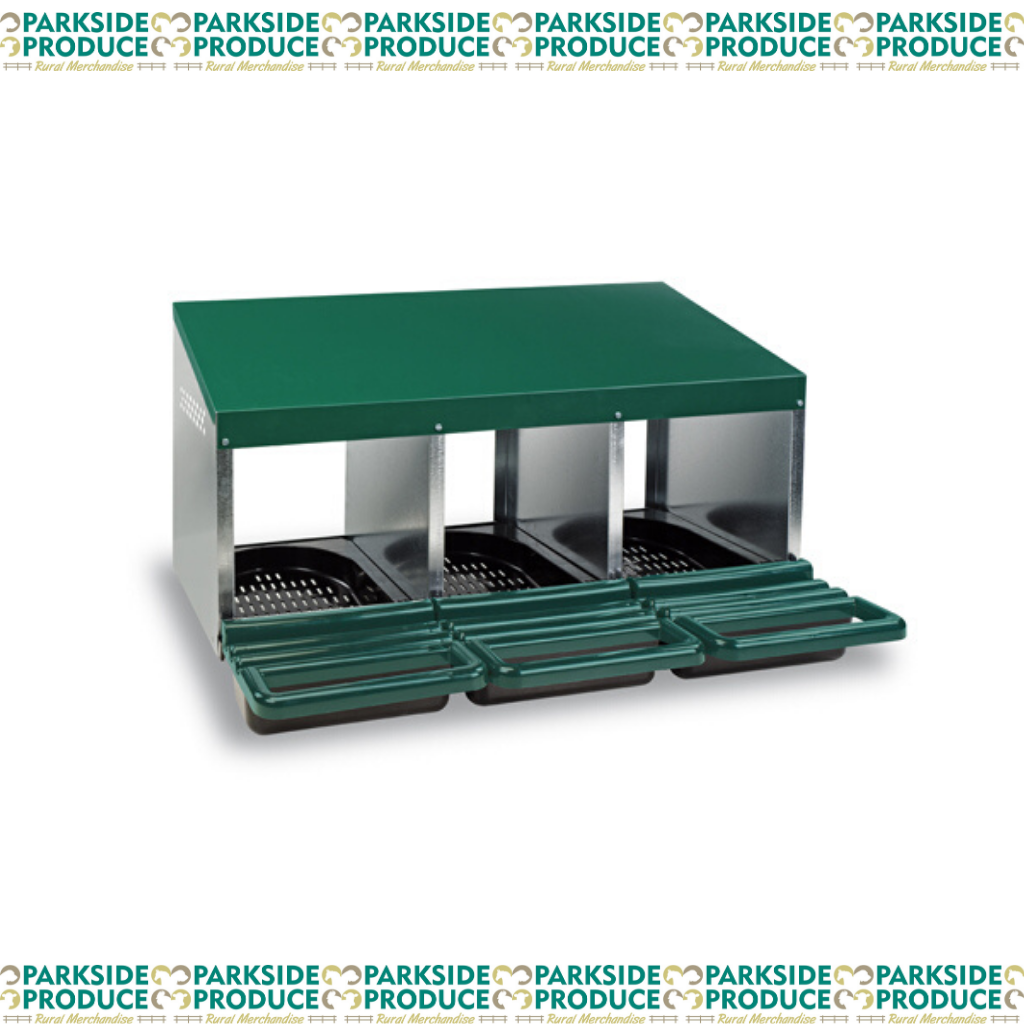 Nesting Box – Metal Closed Rollaway (Triple Hole)